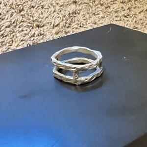 Saundra Messinger Sterling Silver and Diamond Ring